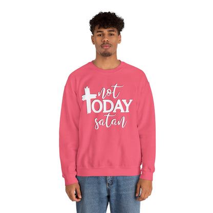 Sweatshirt, Not Today Satan, Anti-Satan, Funny Crewneck, Unisex Graphic Jumper, Gift for Him Her, Sarcastic Apparel