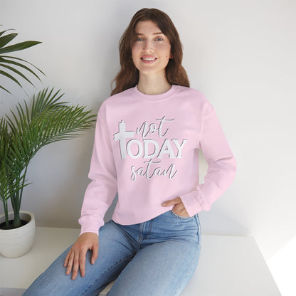 Sweatshirt, Not Today Satan, Anti-Satan, Funny Crewneck, Unisex Graphic Jumper, Gift for Him Her, Sarcastic Apparel