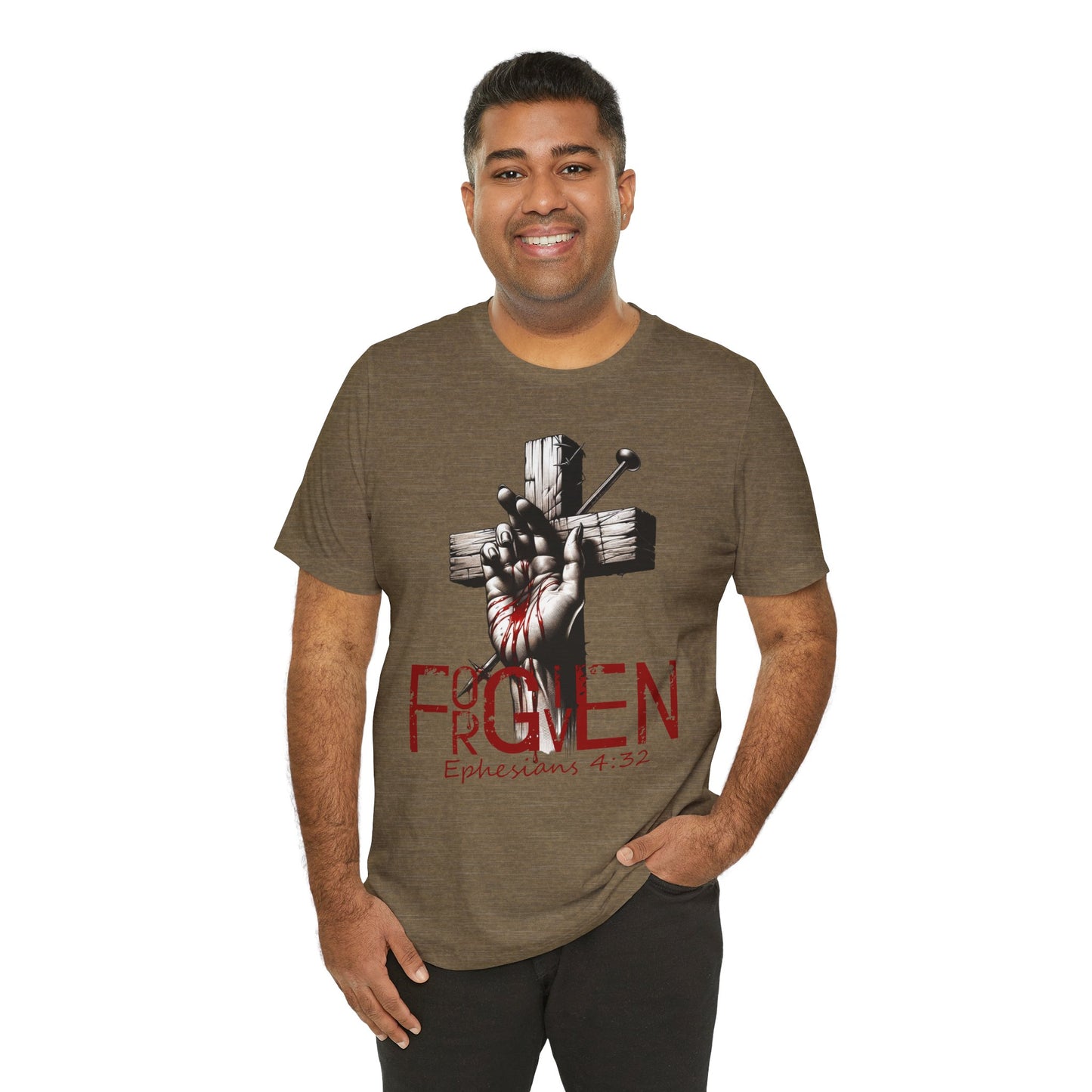 Forgiven Graphic Tee, Christian Unisex Shirt, Religious Short Sleeve Top, Inspirational T-Shirt, Spiritual Clothing