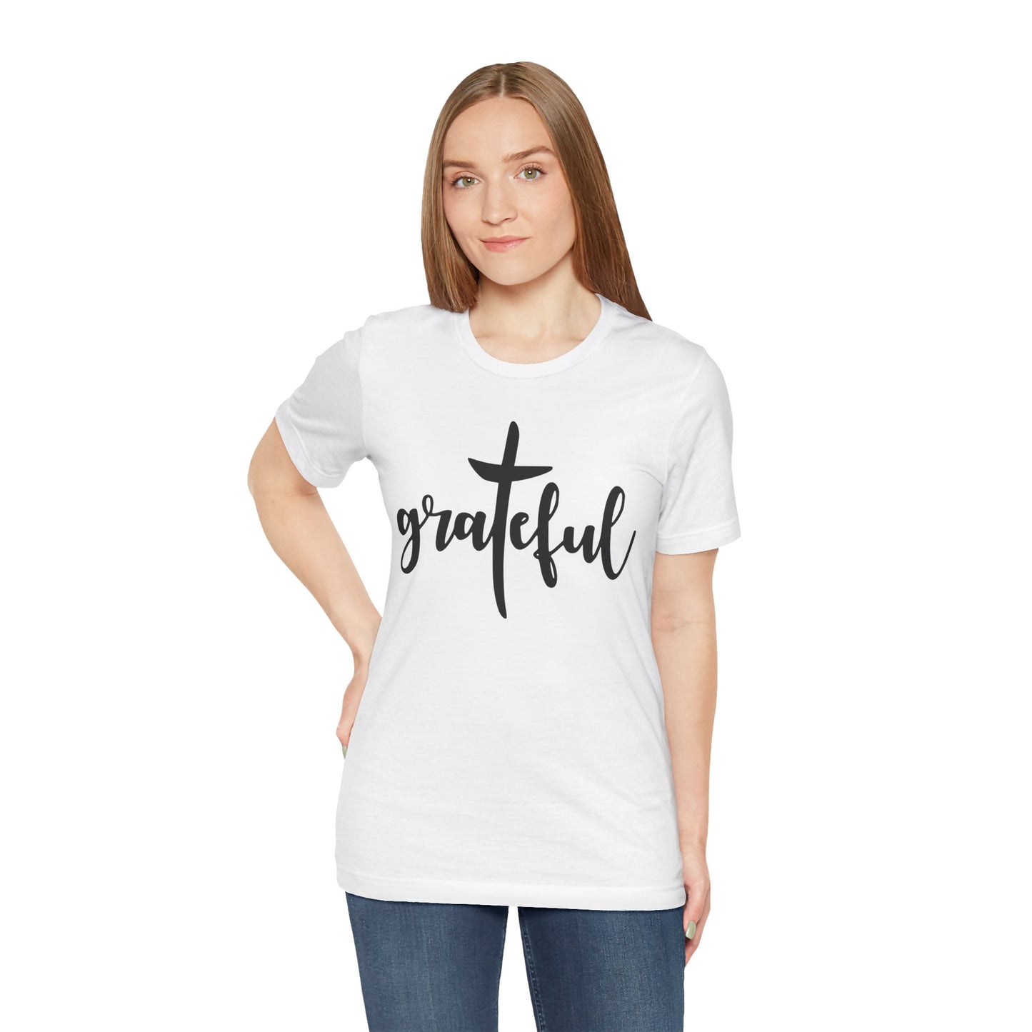 Grateful Cross Unisex Tee, Religious Shirt, Christian T-Shirt, Faith Apparel, Inspirational Top