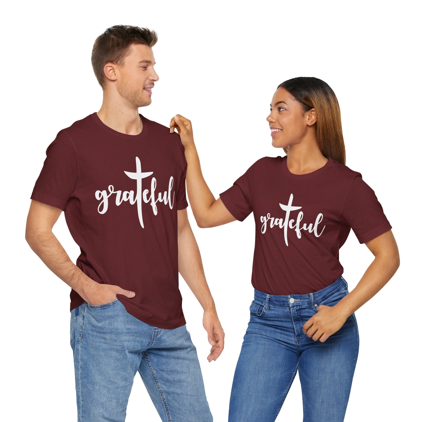 Grateful Cross Unisex Tee, Religious Shirt, Christian T-Shirt, Faith Apparel, Inspirational Top