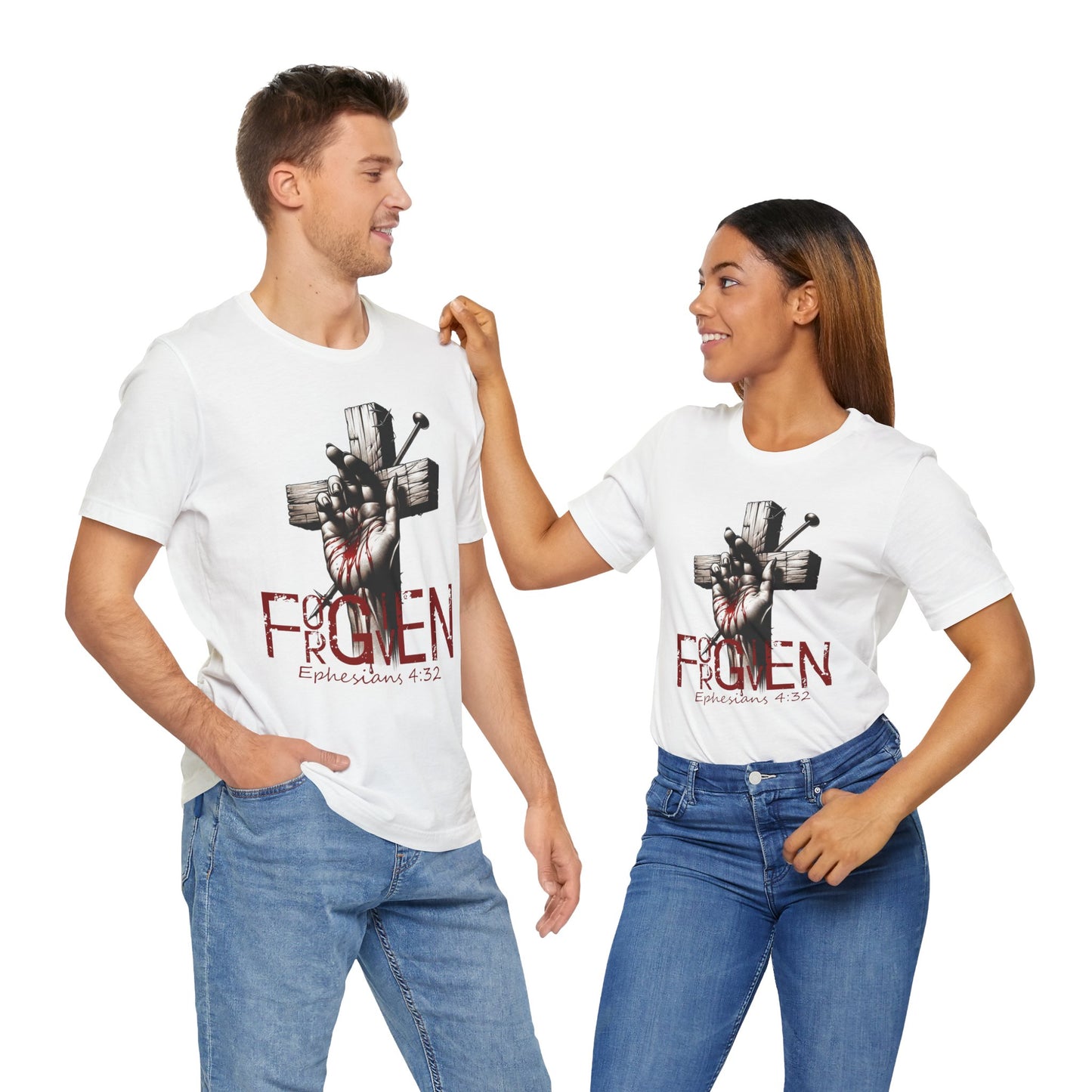 Forgiven Graphic Tee, Christian Unisex Shirt, Religious Short Sleeve Top, Inspirational T-Shirt, Spiritual Clothing