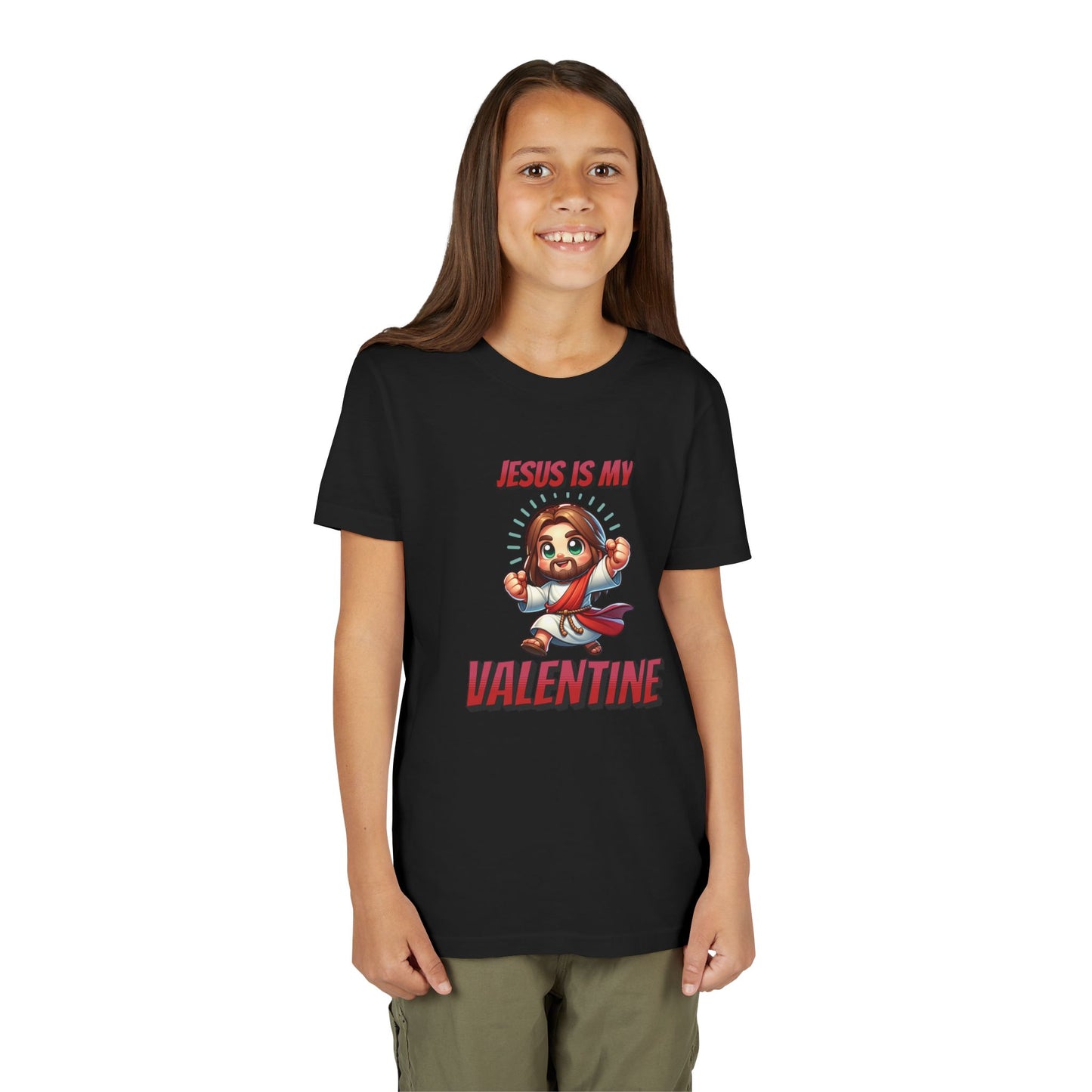 Jesus Is My Valentine Youth Tee, Cute Christian Shirt, Valentine's Day Gift, Kids Graphic Tee, Religious Youth Apparel