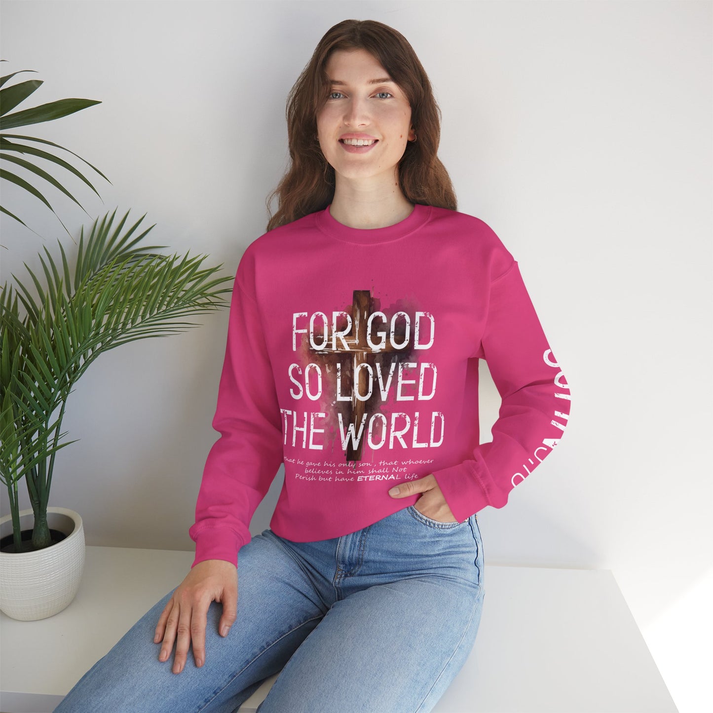 Heavenly Threads - Bible Verse Unisex Sweatshirt, Christian Apparel, Inspirational Jumper, Faith Crewneck, Religious Gift for Him or Her