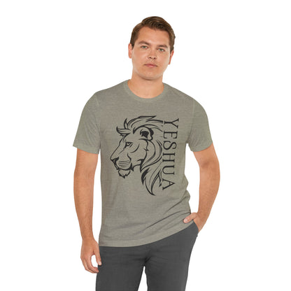 Yeshua Lion Tee Unisex Jersey Short Sleeve Tshirt, Hebraic Messianic Christian Apparel, Lion of Judah Shirt, Religious Graphic Tee, Biblical