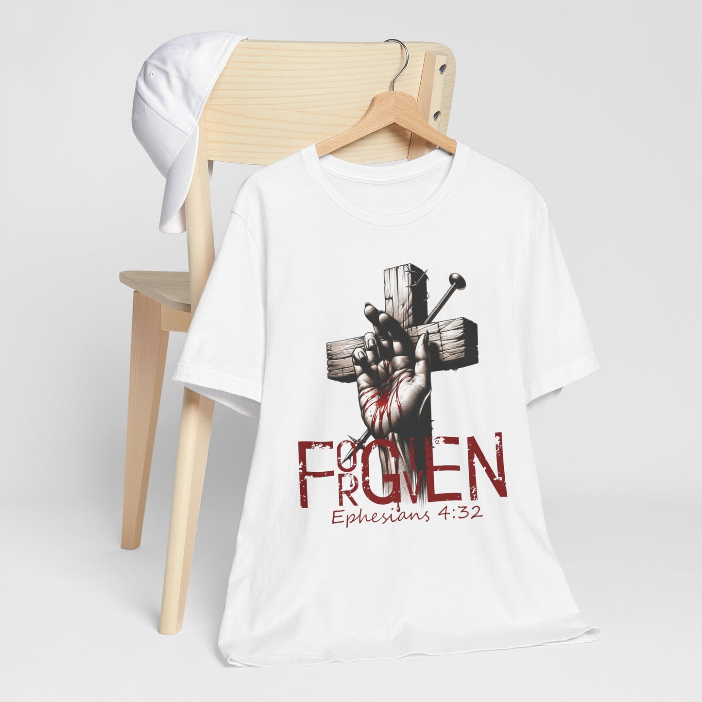 Forgiven Graphic Tee, Christian Unisex Shirt, Religious Short Sleeve Top, Inspirational T-Shirt, Spiritual Clothing