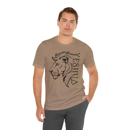 Yeshua Lion Tee Unisex Jersey Short Sleeve Tshirt, Hebraic Messianic Christian Apparel, Lion of Judah Shirt, Religious Graphic Tee, Biblical