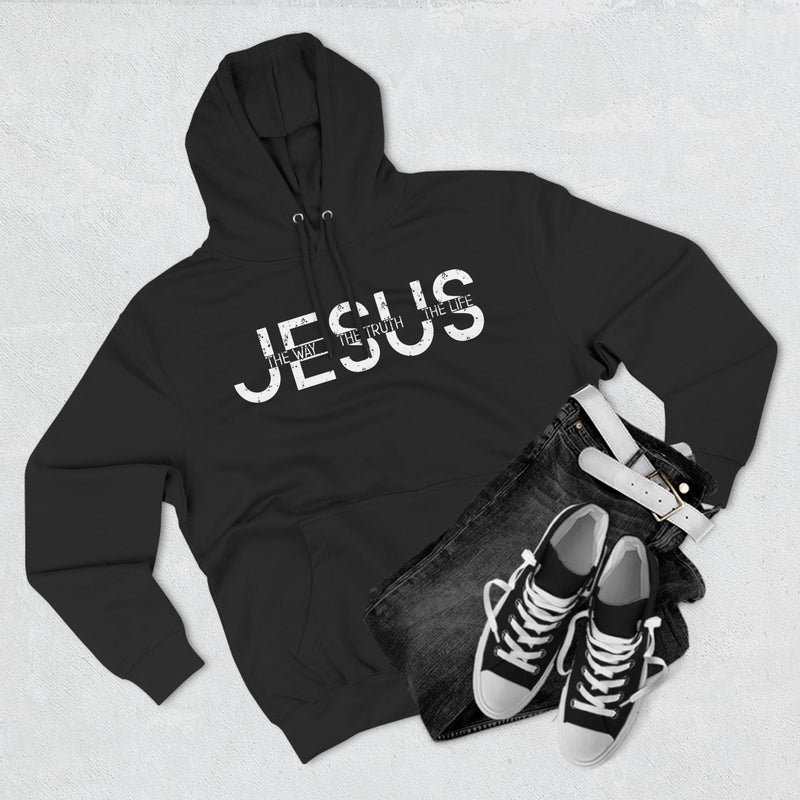 Religious Christian Three-Panel Fleece Hoodie, Bible Quote Sweatshirt, Christian Apparel, Religious Gift, Jesus Hoodie, Christian Clothing