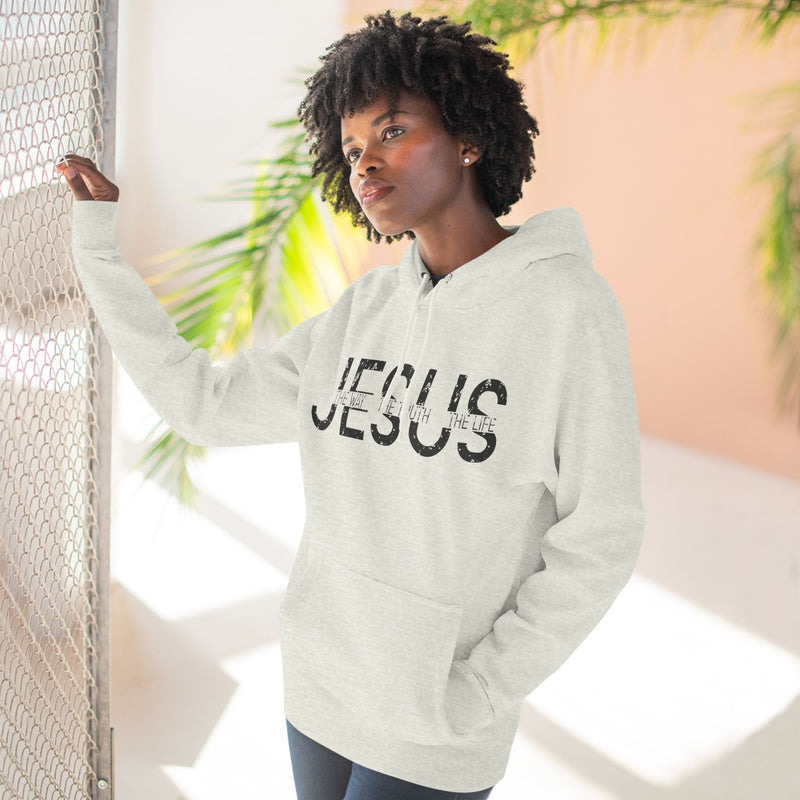 Religious Christian Three-Panel Fleece Hoodie, Bible Quote Sweatshirt, Christian Apparel, Religious Gift, Jesus Hoodie, Christian Clothing