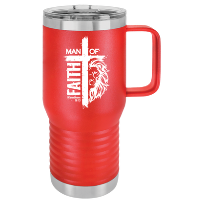Faithful Travel Mug, 20oz - Man of Faith Design
